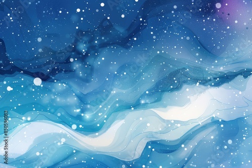 Wallpaper Mural Abstract Frozen Blue Waves in Winter Wonderland Torontodigital.ca