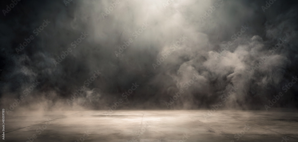 Halloween background banner of empty dark room with concrete floor , smoke, fog. Template, blank, mockup, copy space. Halloween background banner of empty dark room with concrete floor , smoke, fog. Template, blank, mockup, copy space.