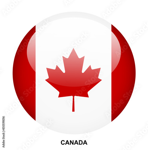 CANADA flag button on white background