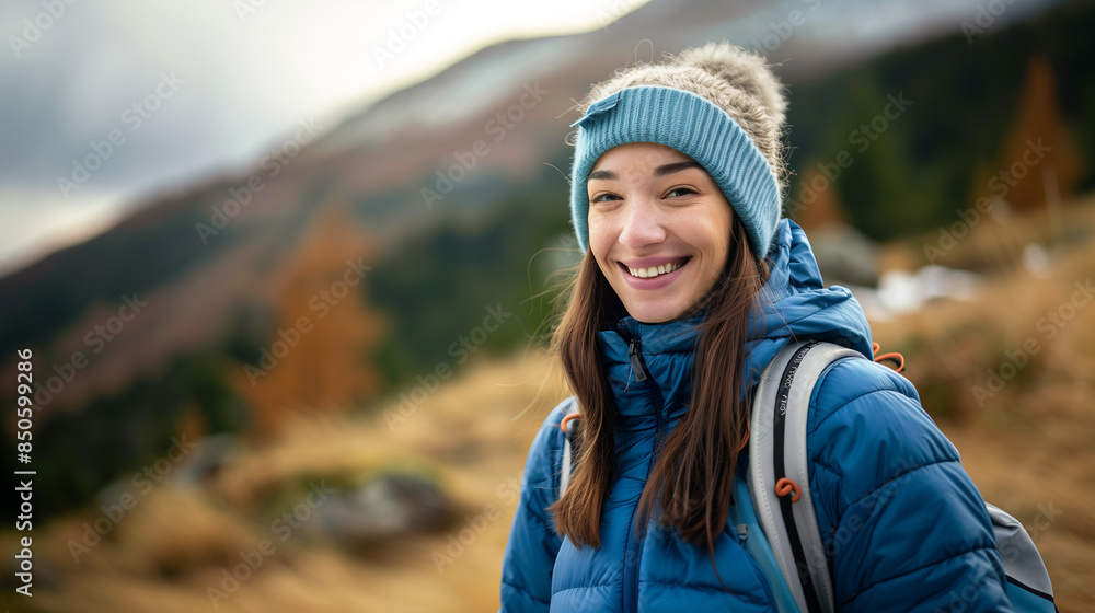 woman hiking in the mountains woman hiking in the mountains