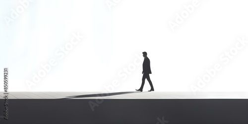 Man walking silhouette minimalistic image of a person in motion. Concept Silhouette Art, Minimalistic Design, Man Walking, Motion Blur, Graphic Illustration