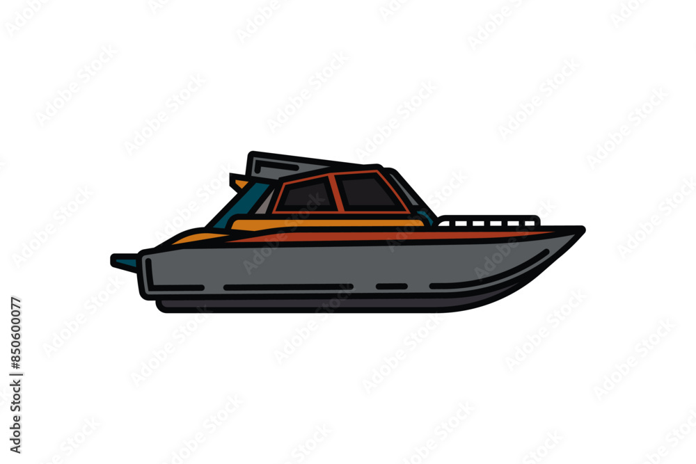 Original vector illustration. The contour icon of the yacht. Original vector illustration. The contour icon of the yacht.