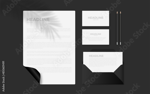 Stationery mockup vector set. Corporate identity premium branding design. Template for business and respectable company.