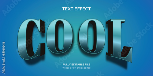 Cool3d editable text effect with modern blue color.