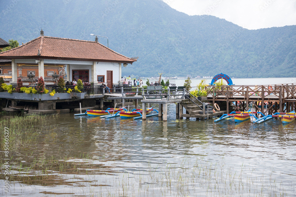 Beautiful view of Ulun Danu Beratan Temple in Bali Island in Bali Island, Indonesia