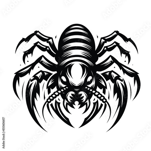 Illustration of a fierce termite in black and white