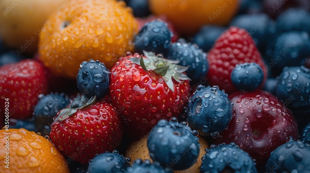 fruit, close up, fresh produce, cybernetic tone, Analogous Color Scheme fruit, close up, fresh produce, cybernetic tone, Analogous Color Scheme