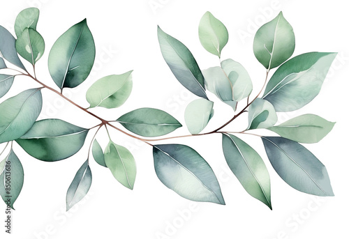  Euclyptus branches and leaves. Clipart. watercolor. Isolate background