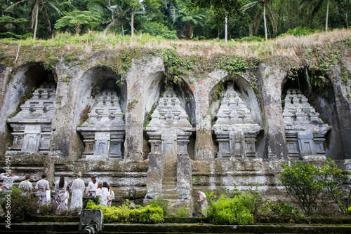 Obraz na płótnie Beautiful view of Gunung Kawi Tampaksiring and ritual in Ubud, Bali Island, Indonesia w salonie