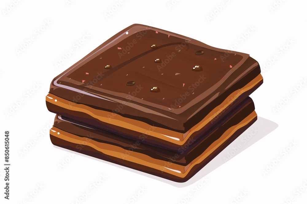Sweet 64-Bit Toffee Delight - Flat Design Illustration on White Background Sweet 64-Bit Toffee Delight - Flat Design Illustration on White Background