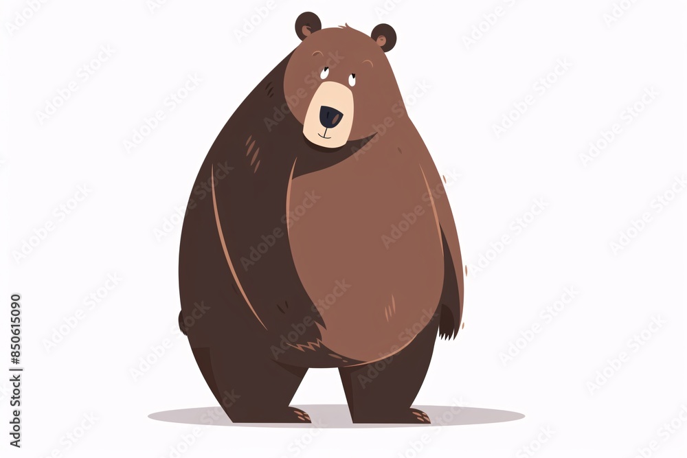 64-Bit Bear Character in Cute Flat Design - Adorable Wildlife Illustration on White Background 64-Bit Bear Character in Cute Flat Design - Adorable Wildlife Illustration on White Background