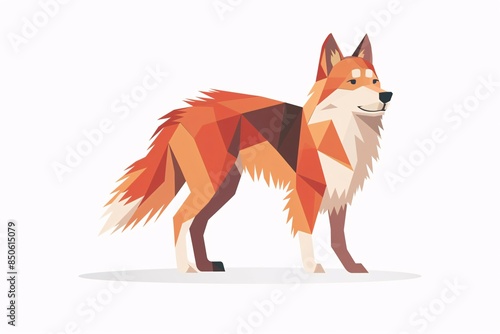 Modern 64-bit Dog Illustration in Flat Design on White Background photo