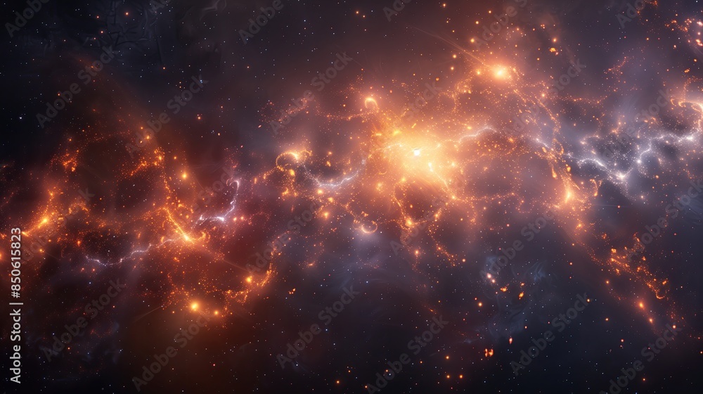 Obraz premium Vibrant nebula with swirling clouds of gas and dust. Abstract background