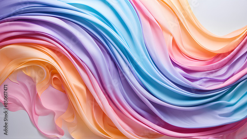 An abstract background showcasing vibrant twisted ribbons of color in motion, intertwining gracefully with hues of pink, blue, purple, and orange.