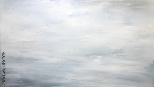 Soft gradient blends of gray and white create a serene abstract oil painting.