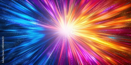 Abstract Light Burst with Starry Background, hyperspace tunnel,laser beams. The abstract geometric lines and cosmic,futuristic,conveys motion, speed, shine,glowing, artistic