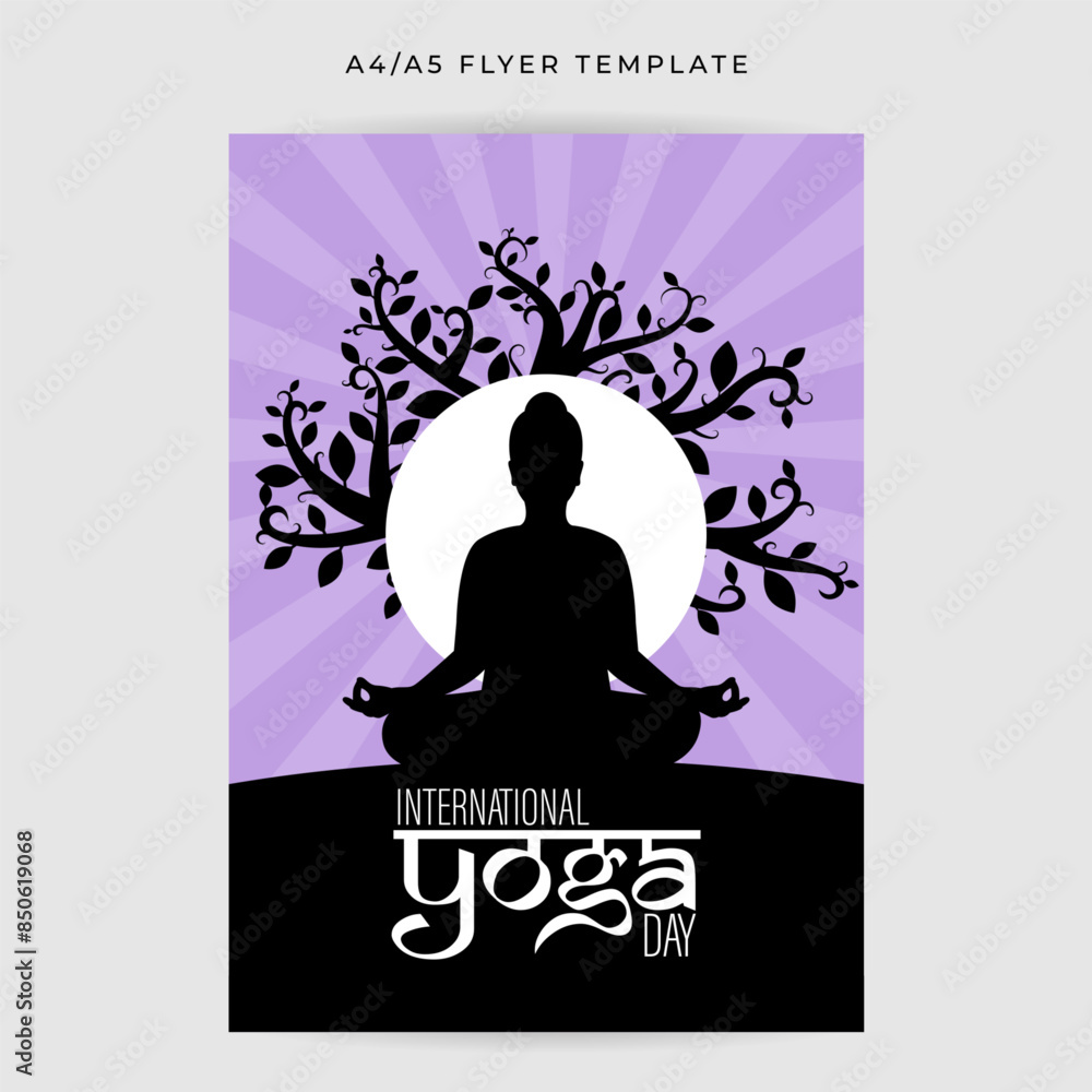 Vector illustration of International Day of Yoga social media feed template Vector illustration of International Day of Yoga social media feed template