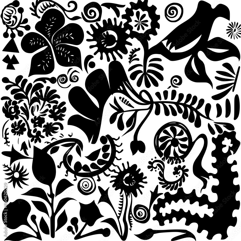 Fototapeta premium floral seamless pattern, pattern, flower pattern, geometric pattern, diagonal pattern, floral, flower, seamless, design, ornament, vector, decoration, art, wallpaper, leaf, illustration, black, style,