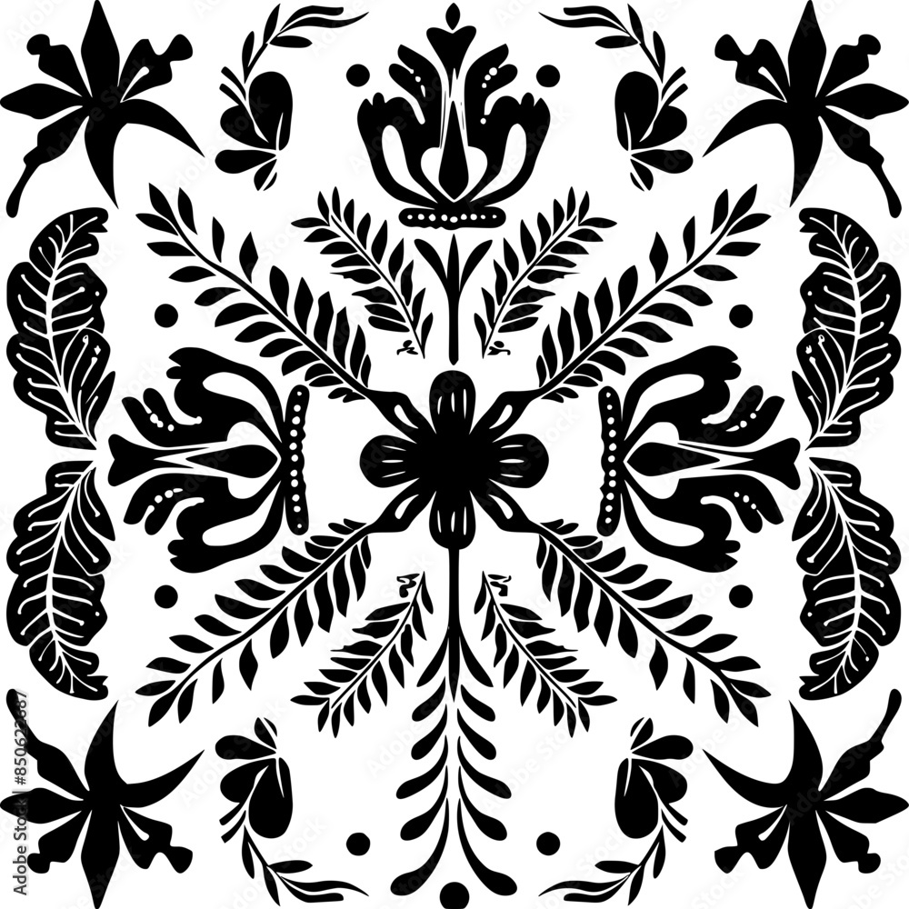 Fototapeta premium floral seamless pattern, pattern, flower pattern, geometric pattern, diagonal pattern, floral, flower, seamless, design, ornament, vector, decoration, art, wallpaper, leaf, illustration, black, style,