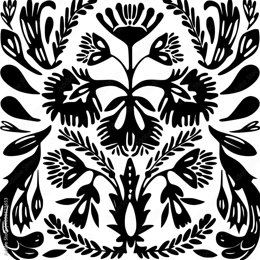Fototapeta premium floral seamless pattern, pattern, flower pattern, geometric pattern, diagonal pattern, floral, flower, seamless, design, ornament, vector, decoration, art, wallpaper, leaf, illustration, black, style,