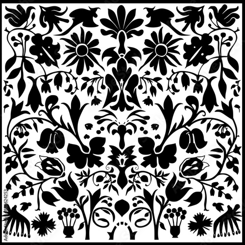 floral seamless pattern, pattern, flower pattern, geometric pattern, diagonal pattern, floral, flower, seamless, design, ornament, vector, decoration, art, wallpaper, leaf, illustration, black, style,