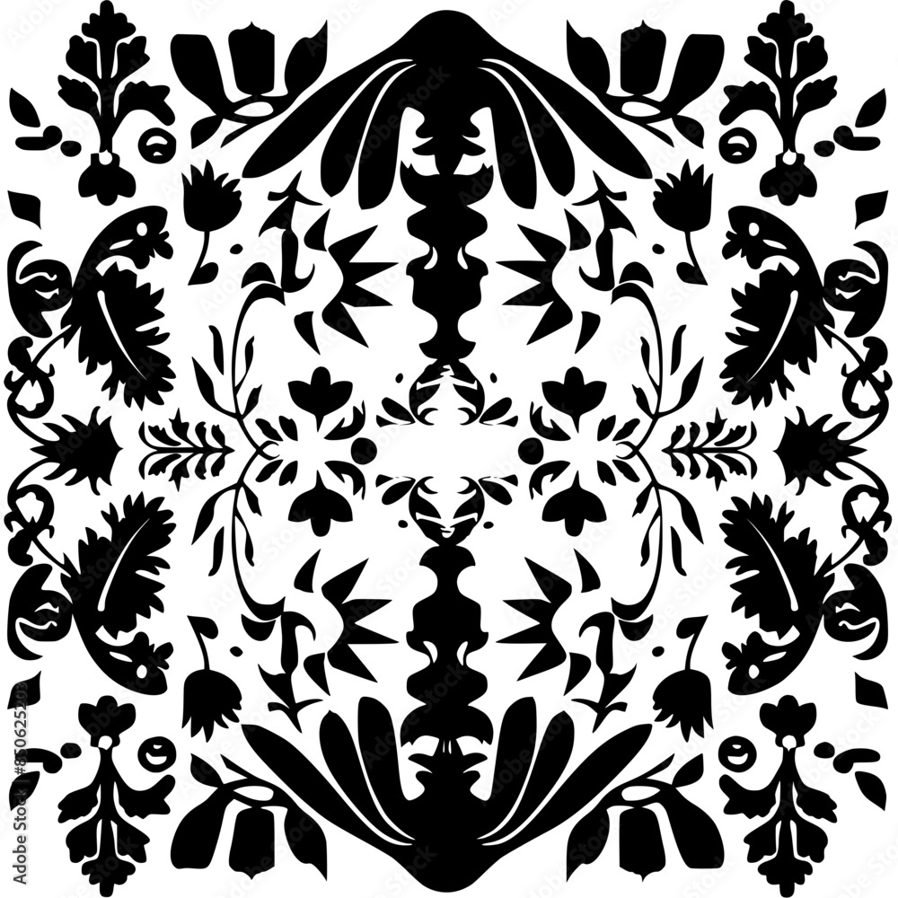 Fototapeta premium floral seamless pattern, pattern, flower pattern, geometric pattern, diagonal pattern, floral, flower, seamless, design, ornament, vector, decoration, art, wallpaper, leaf, illustration, black, style,