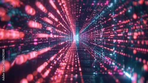 Wallpaper Mural Streams of countless binary digits flow through a conceptual quantum computer representing its unparalleled data processing capabilities. Torontodigital.ca