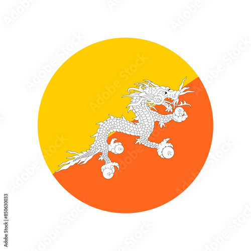 Round Bhutan flag icon