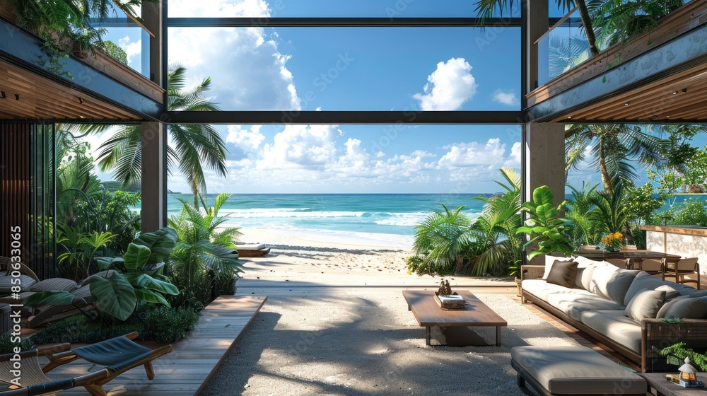 Fototapeta premium Beach living on Sea view