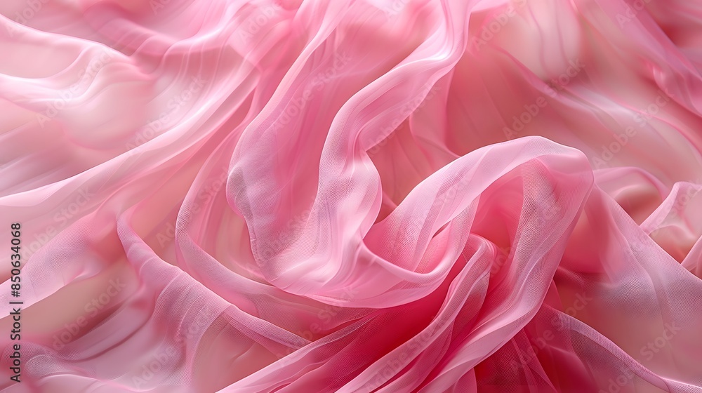 Pink lightweight fabric mesh, texture of the fabric, beautifully draped background Pink lightweight fabric mesh, texture of the fabric, beautifully draped background