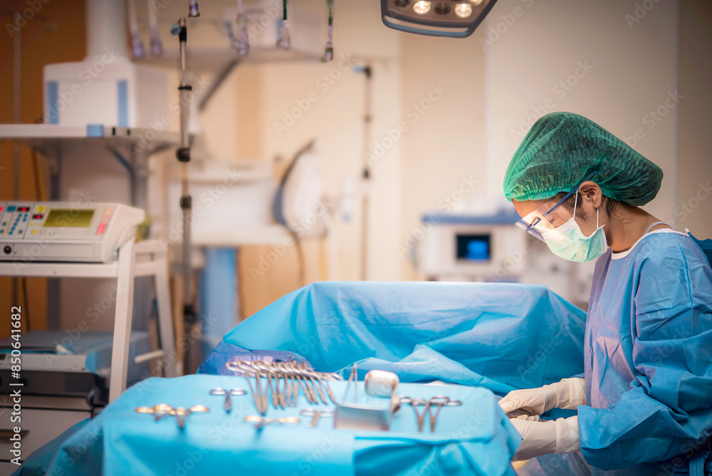 Team of doctors or surgeons in hospital surgery operating emergency room showing patient heart rate, medical concept. Team of doctors or surgeons in hospital surgery operating emergency room showing patient heart rate, medical concept.