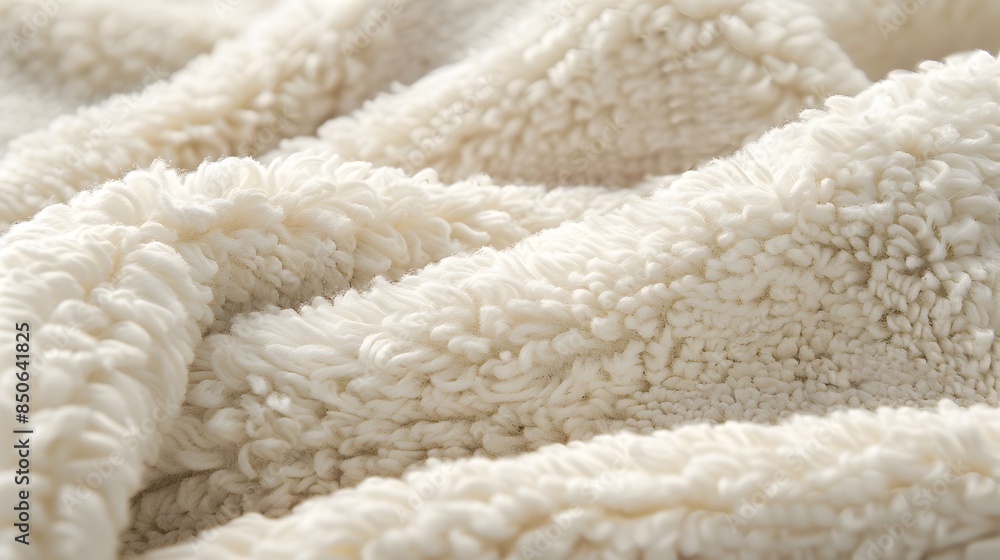 Closeup Showcasing the Soothing Texture and Velvety Softness of Cream-Colored Teddyfleece Fabric Closeup Showcasing the Soothing Texture and Velvety Softness of Cream-Colored Teddyfleece Fabric