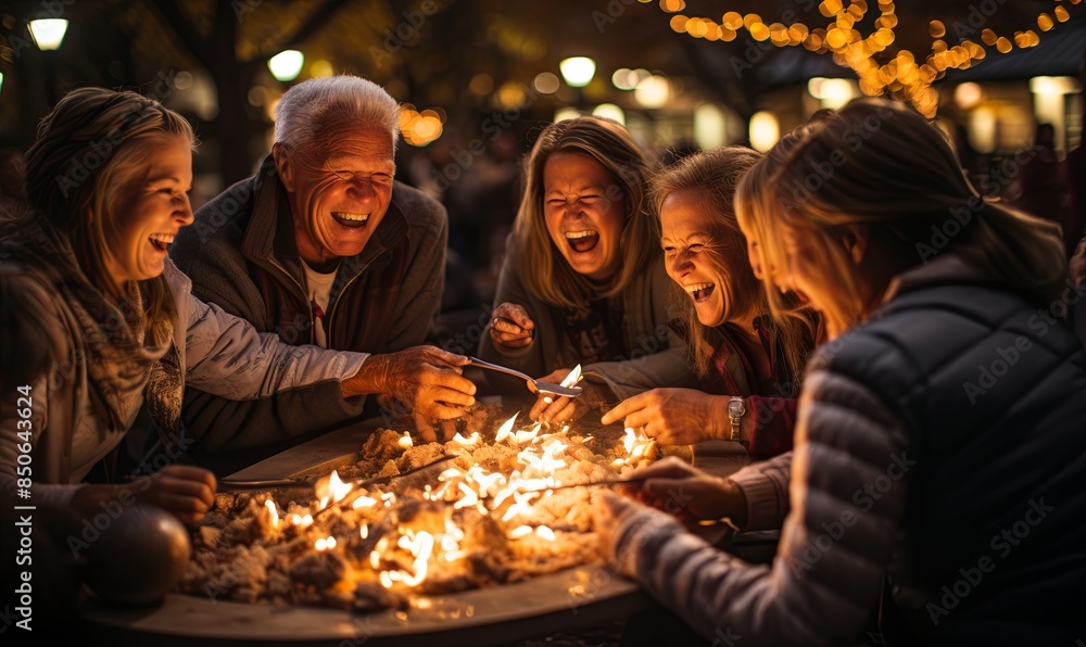 Seniors Sharing Stories Around Fire Pit Seniors Sharing Stories Around Fire Pit