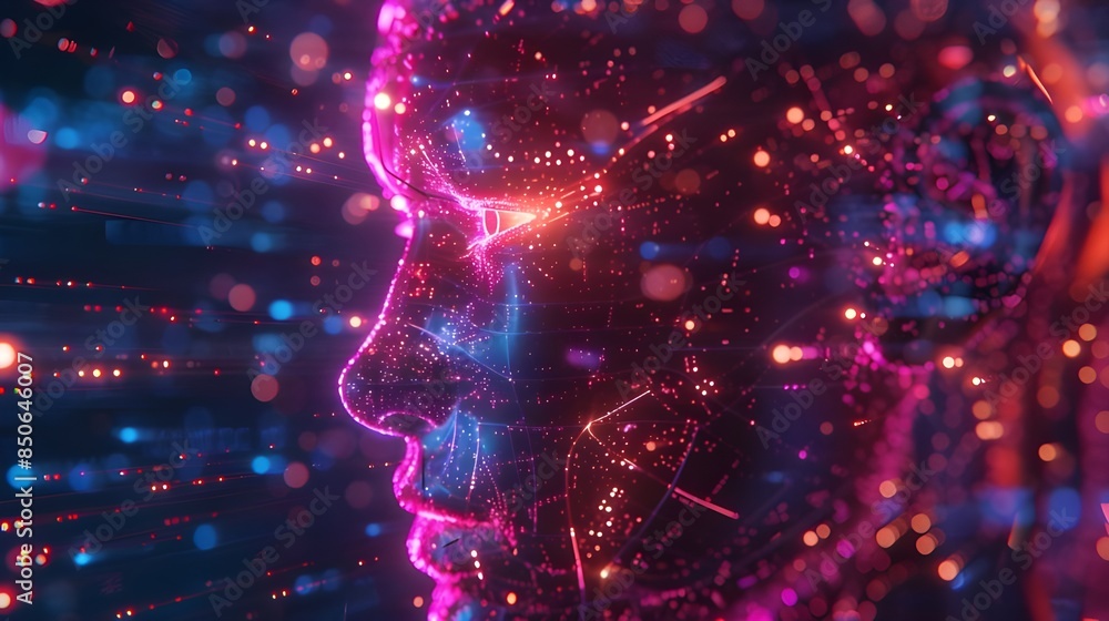 Digital Face in a Futuristic Cyber Environment Digital Face in a Futuristic Cyber Environment