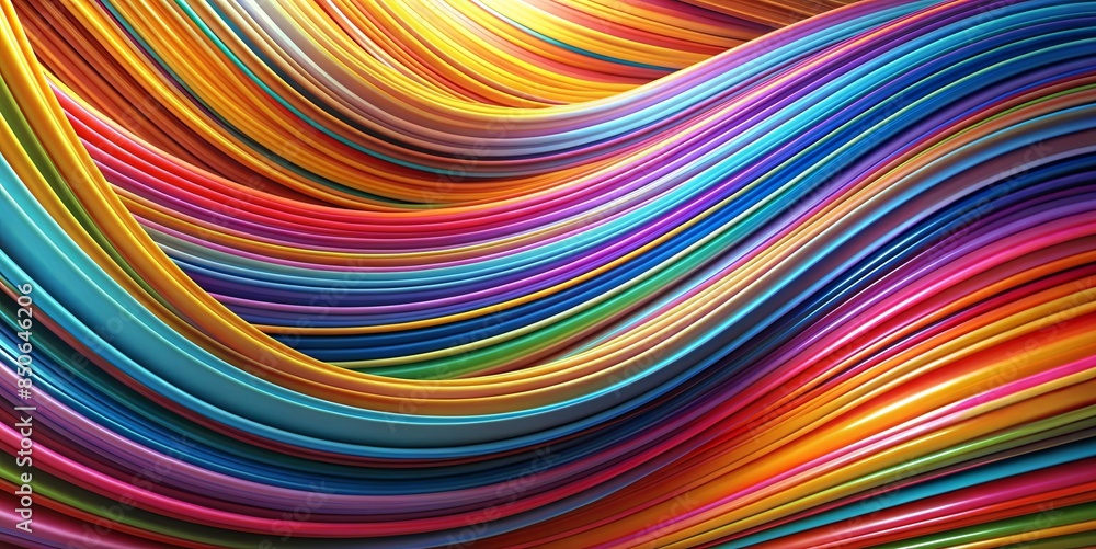 Naklejka premium A colorful, rainbow-colored line with a lot of different colors