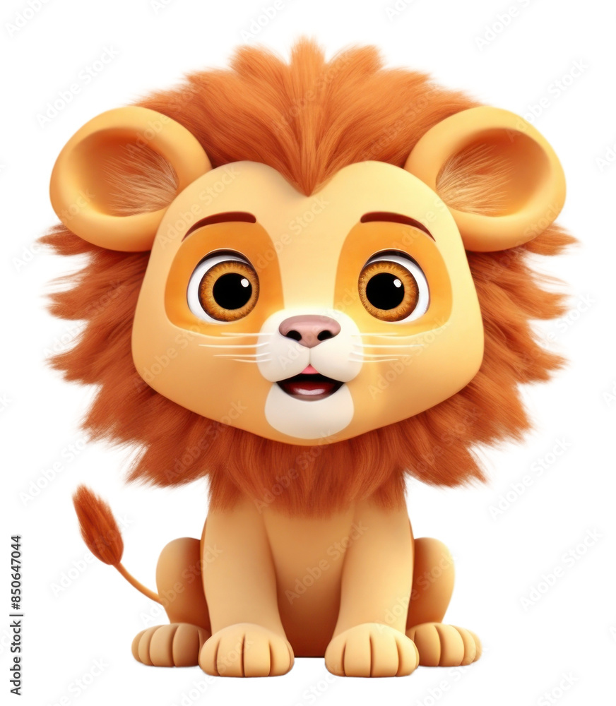 Fototapeta premium PNG Cute baby lion background cartoon mammal animal.