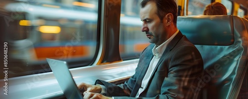 Businessman Working on Lapt...