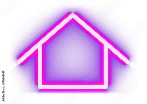 PNG Pastel neon home light line sign.