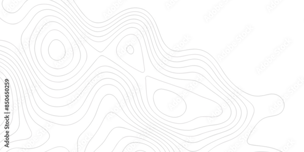Topographic map background geographic line map with seamless ornament design. The black on white contours topography stylized height of the lines map.