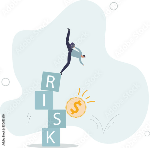 Investment risk, volatility and fluctuation in stock market that price will drop, stability and uncertainty concept.flat illustration.