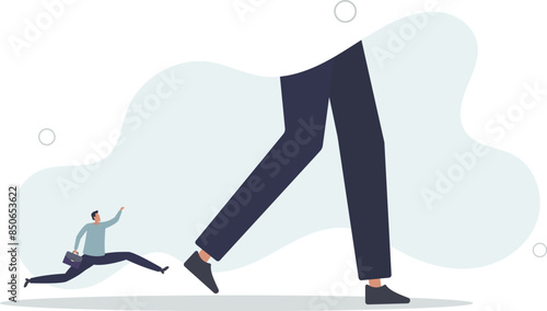 Big business leader, competitive advantage to lead and increase market share from business rivalry concept.flat illustration.