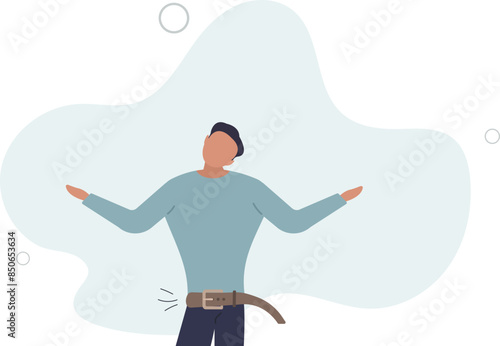 Принти на полотні Tighten the belt, reduce spending in economic recession, cut budget to save business to survive or frugality concept