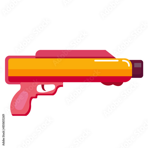 Blaster laser hand gun vector art, modern futuristic gun illustration, cartoon kid toy gun
