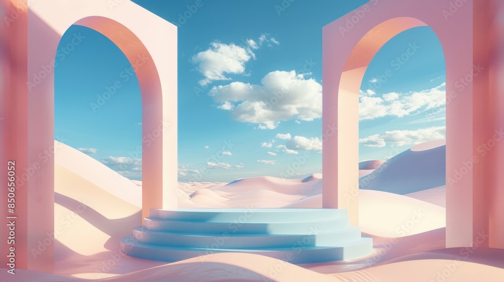 Fototapeta premium pink abstract 3d architecture