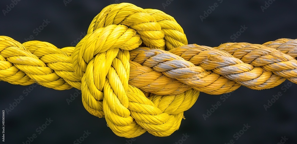 A yellow and gold rope tie on a black background
A yellow and gold rope tie on a black background