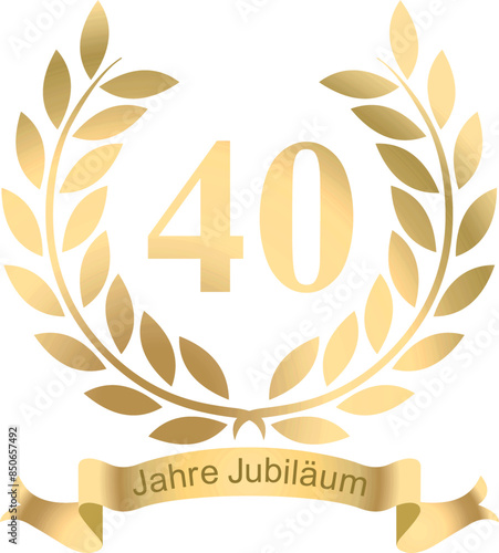 Laurels in vector for the 40 years jubilee with text in German	
