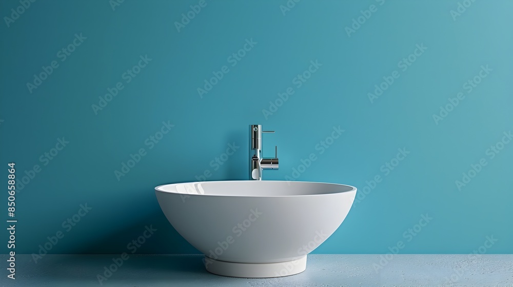 Sleek and Sophisticated Minimalist Bathroom with Ceramic Sink and Chrome Faucet Sleek and Sophisticated Minimalist Bathroom with Ceramic Sink and Chrome Faucet