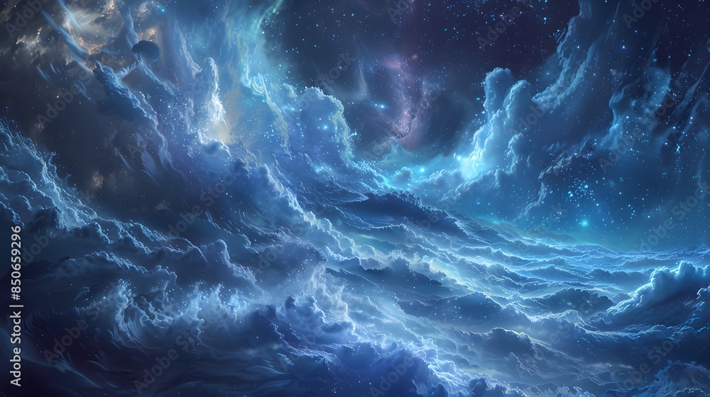 Celestial Cloudscape: A Starry Night Celestial Cloudscape: A Starry Night