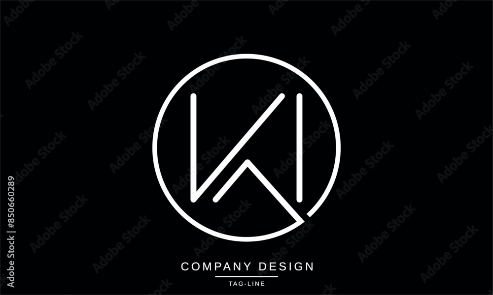 KI, IK Abstract Letters Logo Monogram Design Font Vector Initials KI, IK Abstract Letters Logo Monogram Design Font Vector Initials