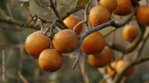 Fruits of Diospyros eriantha found in the ancient woodland